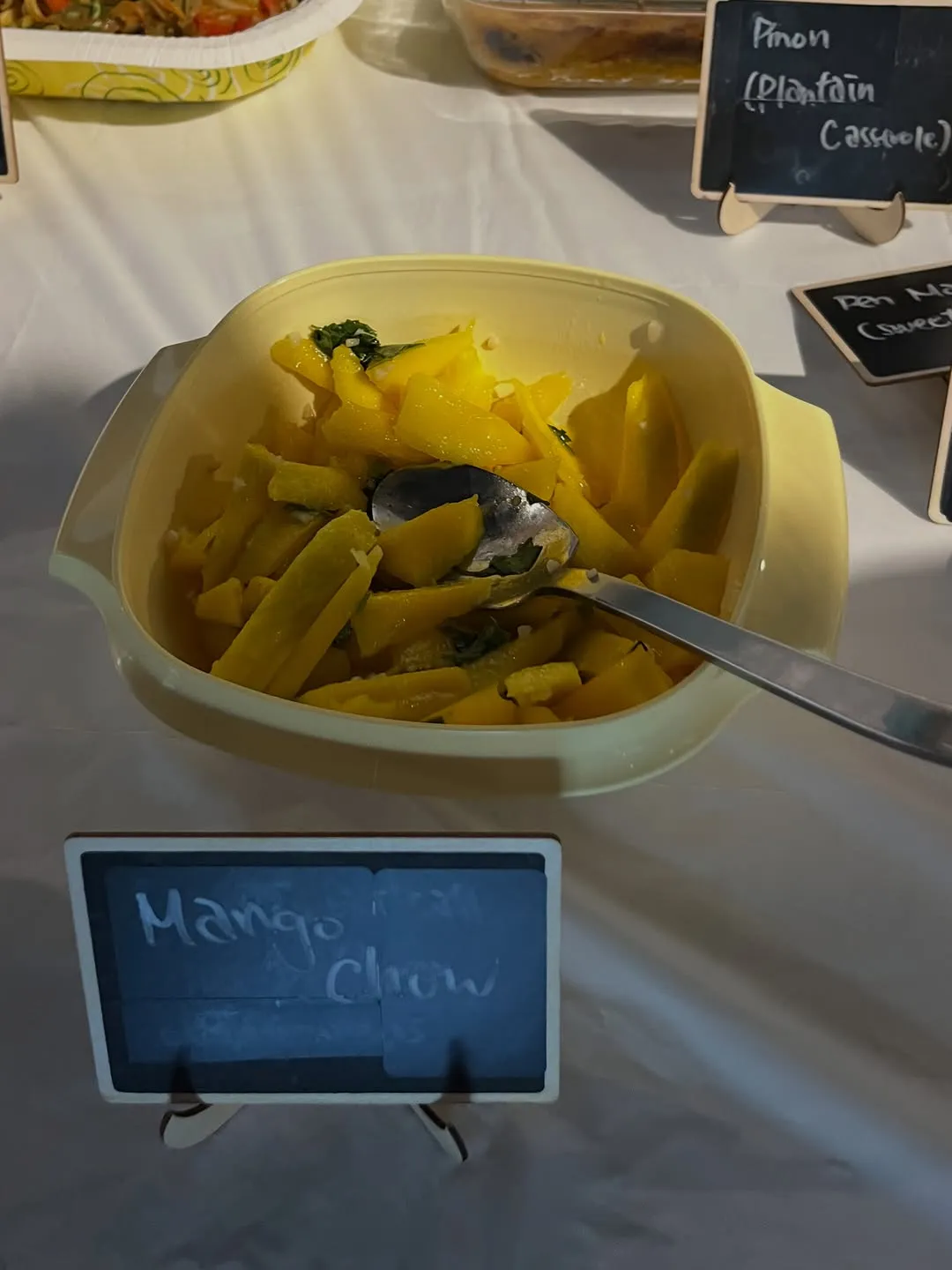 Mango chow on the table